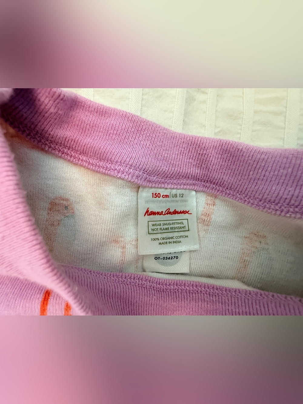 Hanna Andersson Flamingo Pajama Short Sleeve Set. Size:12/150 cm - Picture 3 of 3